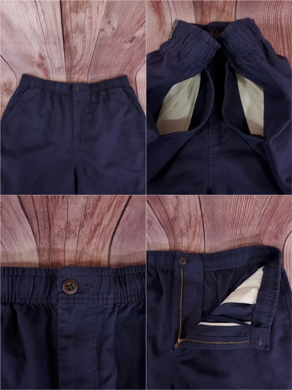 NWT J Crew Mens Large 5.5'' Pier Shorts Linen Cotton Blend Navy Blue CH204
